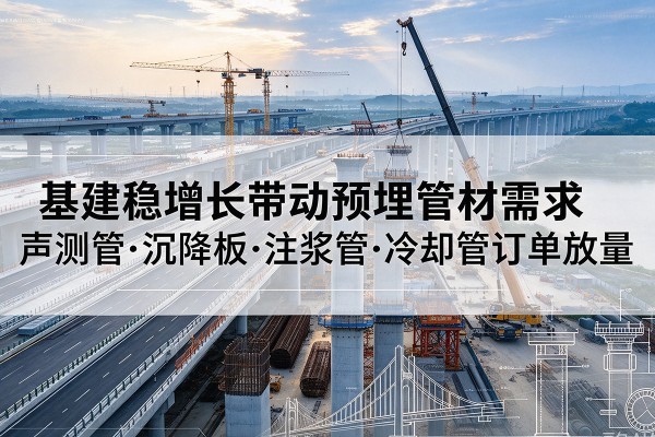 舒城基建稳增长带动预埋监测管材需求，声测管、沉降板、注浆管订单持续放量